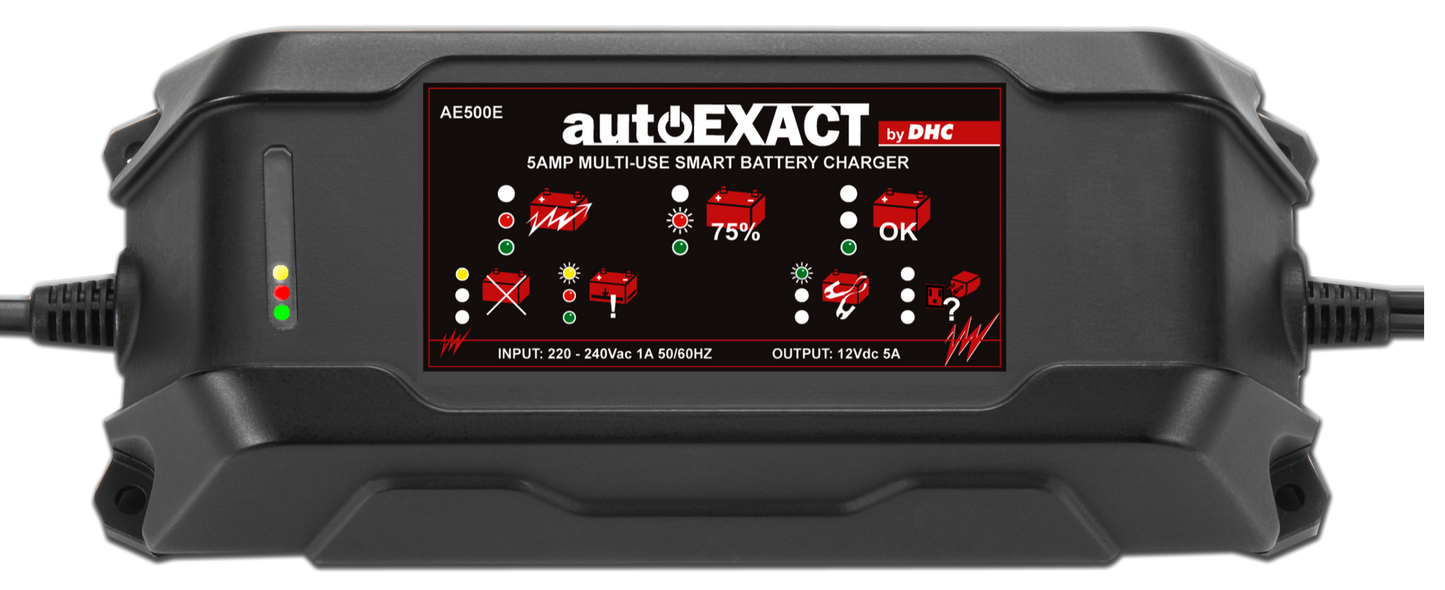 Automotive Intelligent Digital Charger and Maintainer 5 AMP Smart Car Battery Charger, DHC AE500 - Oricol Imports