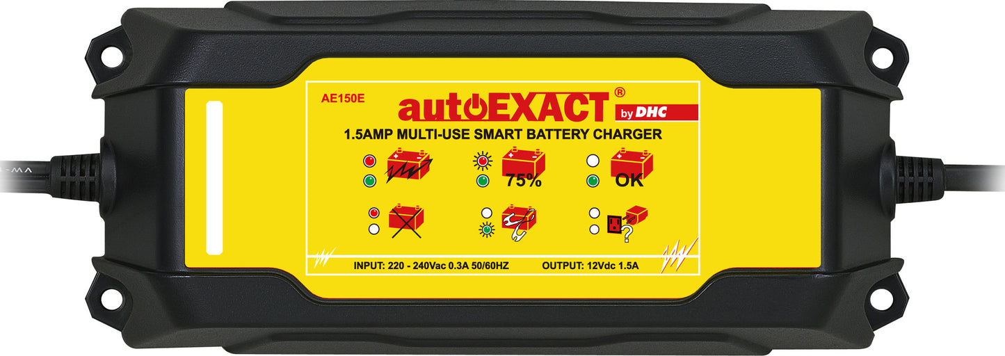 Automotive Intelligent Digital Charger and Maintainer 1.5 AMP Smart Car Battery Charger, DHC AE150 - Oricol Imports